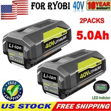 2Pack For Ryobi OP4050A 40V Lithium-Ion 5 Ah High Capacity Battery LED Indicator