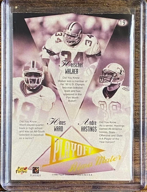 1998 Prestige  Herschel Walker Andre Hastings Hines Ward RC Georgia Alma Maters - Image 2 of 2