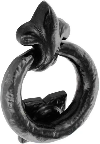 Door Ring Knocker, 120mm x 90mm, Antique Black, Pack of 1