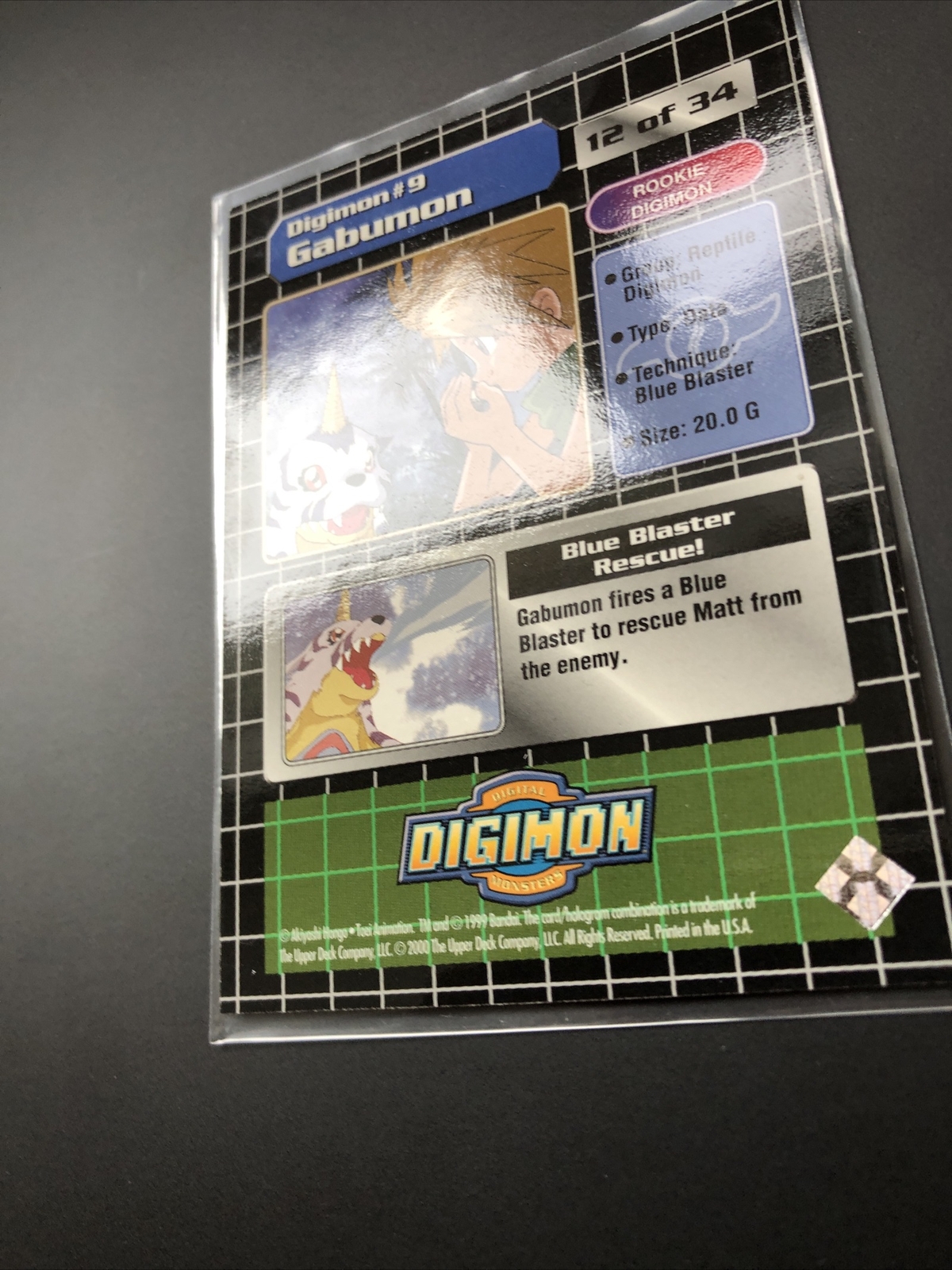 1999 Upper Deck Digimon - Digital Monsters Series 1 Prism Foil Gabumon #12 - Picture 9 of 11