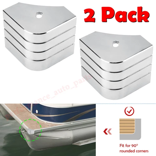 Aluminum Boat Deck Corner Pack of 2 Pontoon Corner Cap For 90° Rounded Corner US - Bild 1 von 13