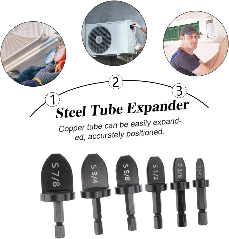 Conjunto de brocas ferramenta de estampagem ar condicionado tubo de cobre tubo de queima expansor LOTE - Imagem 2 de 4