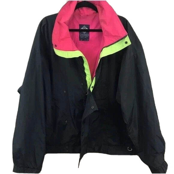 Vintage Columbia Size XL Radial Sleeve Zip Up Jacket Kangaroo Pocket Retro 90s