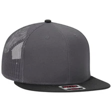 OTTO CAP 6 Panel Mid Profile Mesh Back Trucker Blk/Ch.Gry/Ch.Gry"CLOSE OUT SALE"