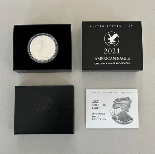 2021 American Eagle Silver One Ounce Proof Coin San Francisco Mint 21EMN COA