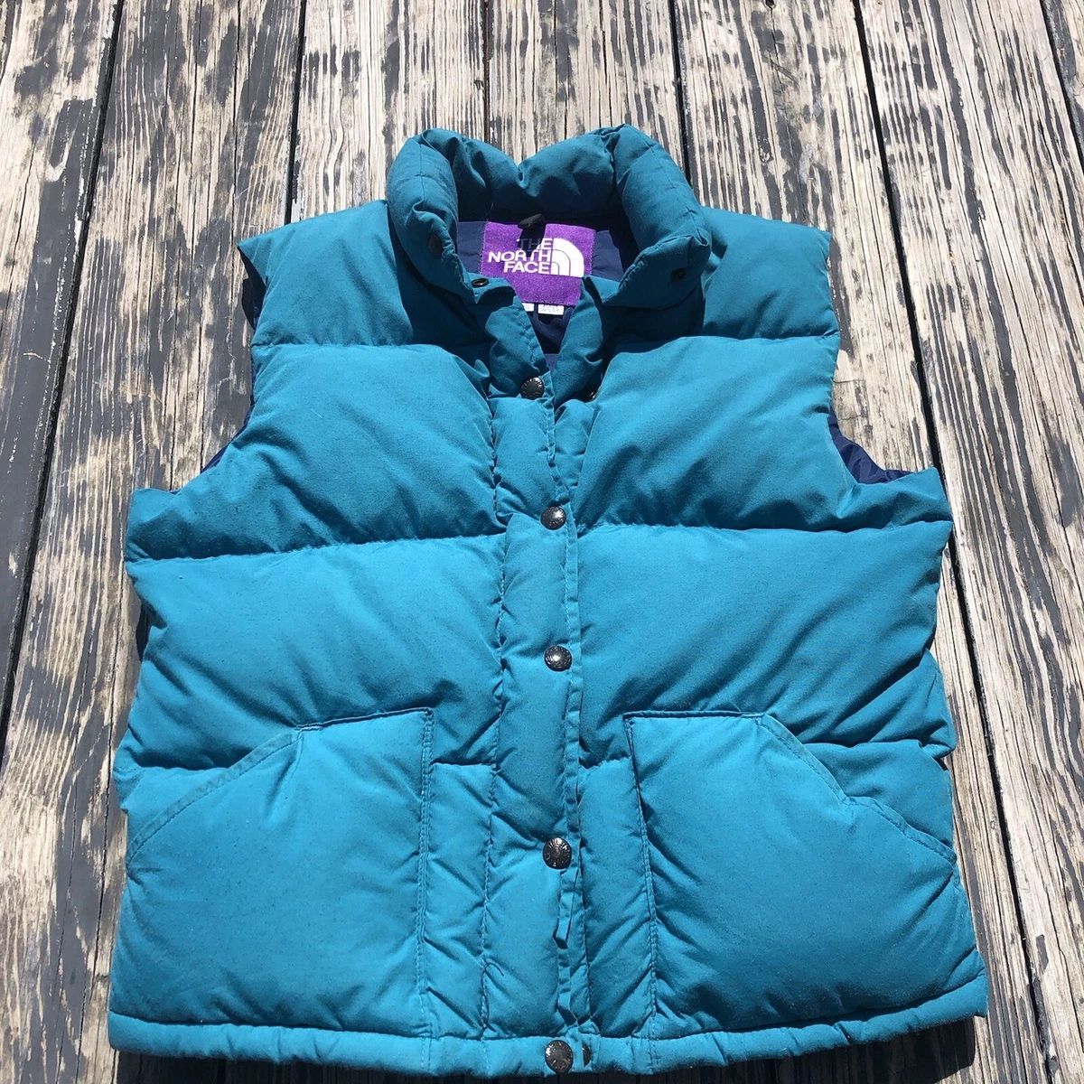 THE NORTH FACE PURPLE LABEL Down Puffer Vest Aqua Size S TNF Vintage USA  Made