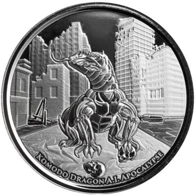 2022 1 oz Silver Komodo Dragon A.I. Apocalypse - .999 Fine Silver