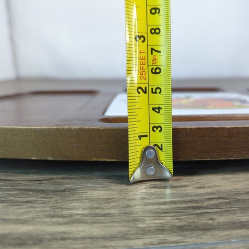 Vtg Charcuterie Board Cheese and Fruit Platter MCM Japan Wood With Ceramic Title - Picture 12 of 14