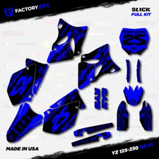 Black & Blue Slick Graphic Kit fits Yamaha Yz125 Yz250 06-14 Plates YZ 125 250