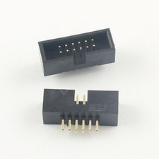 10Pcs 1.27mm Pitch 2x6 Pin 12 Pin DIP Male Shrouded PCB Box Header IDC Connector