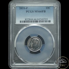 2021 P Roosevelt Dime PCGS MS66FB Full Bands 