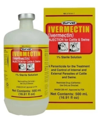 500ML cattle swine treatment control internal external parasite Durvet /Generic