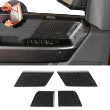 4X Interior Front & Rear Door Panel Overlay Cover For Ford F150 21+ Carbon Fiber