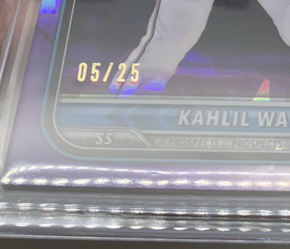 KAHLIL WATSON 2022 Bowman Sapphire 1ST BOWMAN PURPLE REFRACTOR /25 BCP-3 Marlins - Image 3 of 3