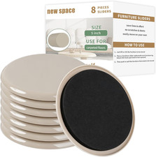Furniture Sliders for Carpet, 8 Pcs 5" round Sliders for Moving Furniture, Heav