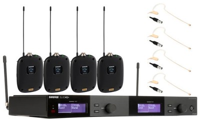 Shure SLXD4QDAN+ Quad Wireless Omnidirectional Earset System - G57 Band
