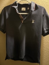 Burberry Navy Blue Pique Polo T-Shirt L