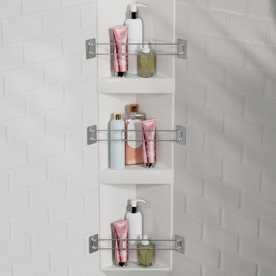RV Shower Corner Storage Bar, 7.9-13.7 Inches RV Bathroom Travel Trailer Storage
