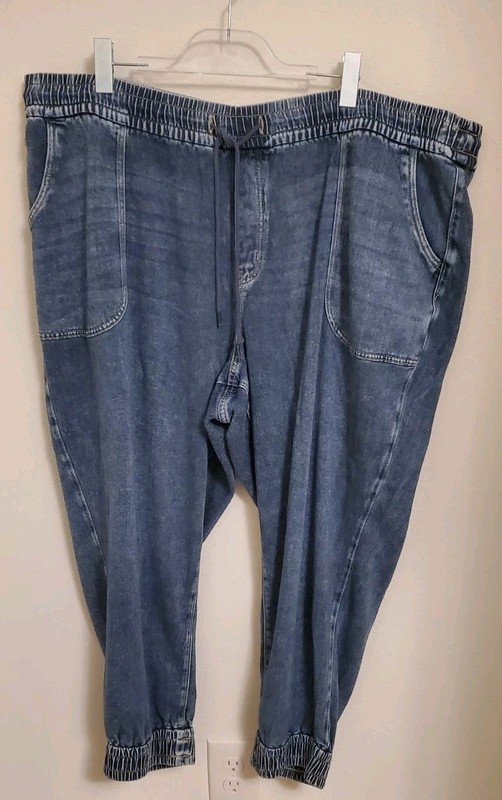 Lane Bryant Women's Mid-Rise Boyfriend Pull On Jogger Jeans Size 28