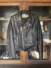 Vintage Schott Perfecto Leather Biker Motorcycle Jacket 1980s Belted 