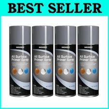 Multi Surface Primer Spray Paint, Gray - 4 Cans
