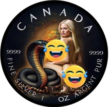 Canada 2025 Maple Connie Cobra 1 oz Silver Art Coin with COA