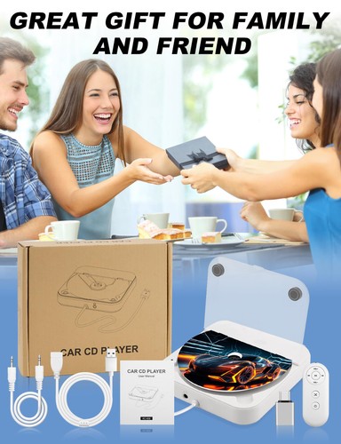 Portable Car CD Player with USB & AUX Port – External Audio CD Music Player - Afbeelding 7 van 7