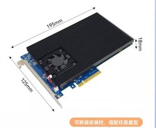PEX88024 4 Port M.2 NVMe SSD PCIe X8 Adapter PCIE 4.0 IT Mode No split Radiator