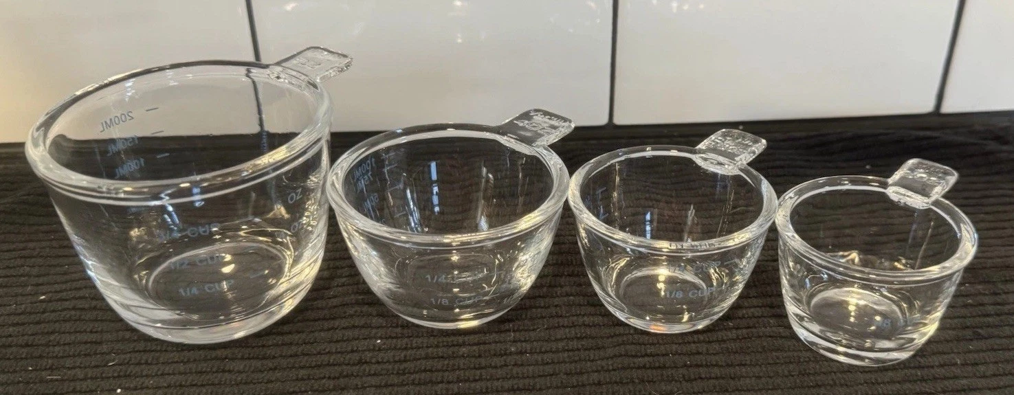 Lot 4 Glass Clear Stacking Hand Measuring Cups W Measurements Heavy Duty 1 Cup
Opens in a new window
