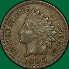 1905 Indian Head Cent Choice Extremely Fine XF+ Coin #42828