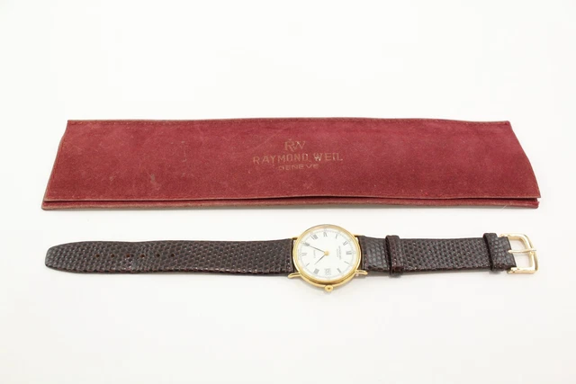 14 Raymond Weil 18K Gold Plated Dress Watch Quartz Working