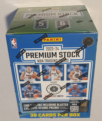2023-24 Panini NBA Hoops Premium Stock Basketball Trading Cards Blaster Box 30!