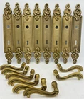 4 antique french door handles knobs sets Mid-1900's bronze castle