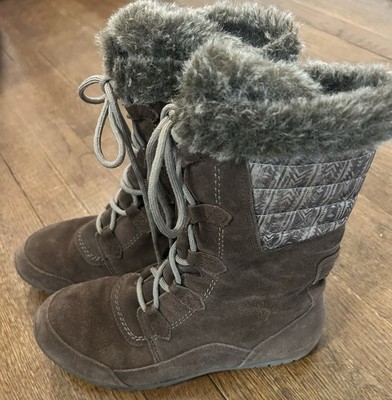 The North Face Nuptse Purna II Boots Womens 8 Brown Suede Faux Fur Primaloft