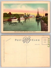 Owen Sound Harbour Ontario Boats Waterway Postcard