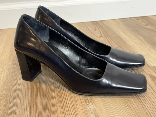 COACH Malorie J056 pelle nera punta quadrata tacco classico taglia 7 B vintage