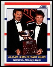 1990-91 Score American #365 Rejean Lemelin / Andy Moog AW Boston Bruins