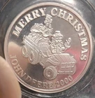 2000 John Deere gator Merry Christmas - .999 Silver 1 oz Ounce Round cameo RARE