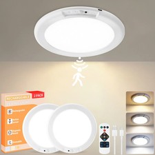 Gmox Rechargeable Ceiling Light 2-pack 3 Color Modes Motion Sensor With Remote