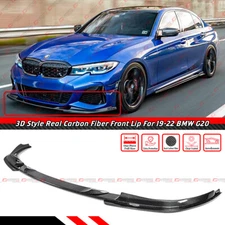 FOR 2019-2022 BMW G20 M340i 330i 3D STYLE CARBON FIBER FRONT BUMPER LIP SPLITTER