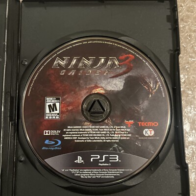 Ninja Gaiden 3 (Sony PlayStation 3, 2012) PS3 Clean Disc Fast Shipping