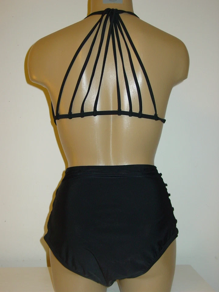 Bikini Express Aerie Negro con Tirantes Espalda Cintura Alta 2 piezas Traje de Baño PushUp-L/XL NUEVO Foto 2 de 4