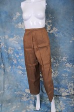 Vintage 1970s brown denim high waist women's pants tapered leg 30.5X25