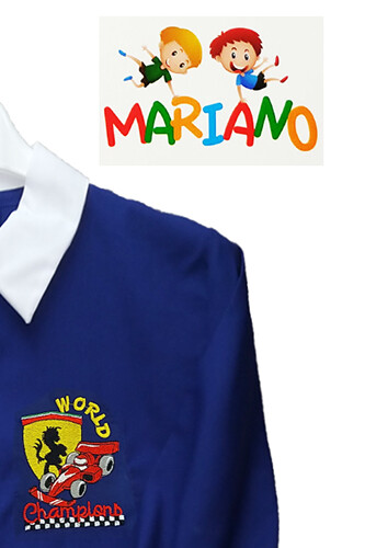 Blaue Schürze Kind Grundschule MARIANO Made in Italy - Bild 13 von 60