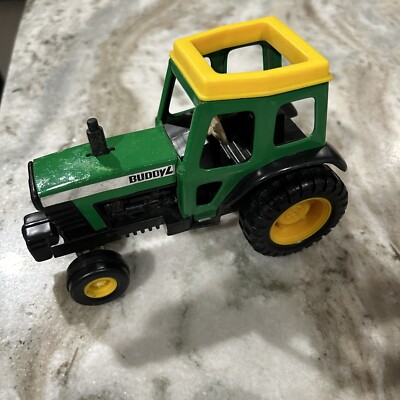 BUDDY L 6.5  Green TRACTOR Diecast Toy Model 1982 Made in China GREEN & YELLOW
