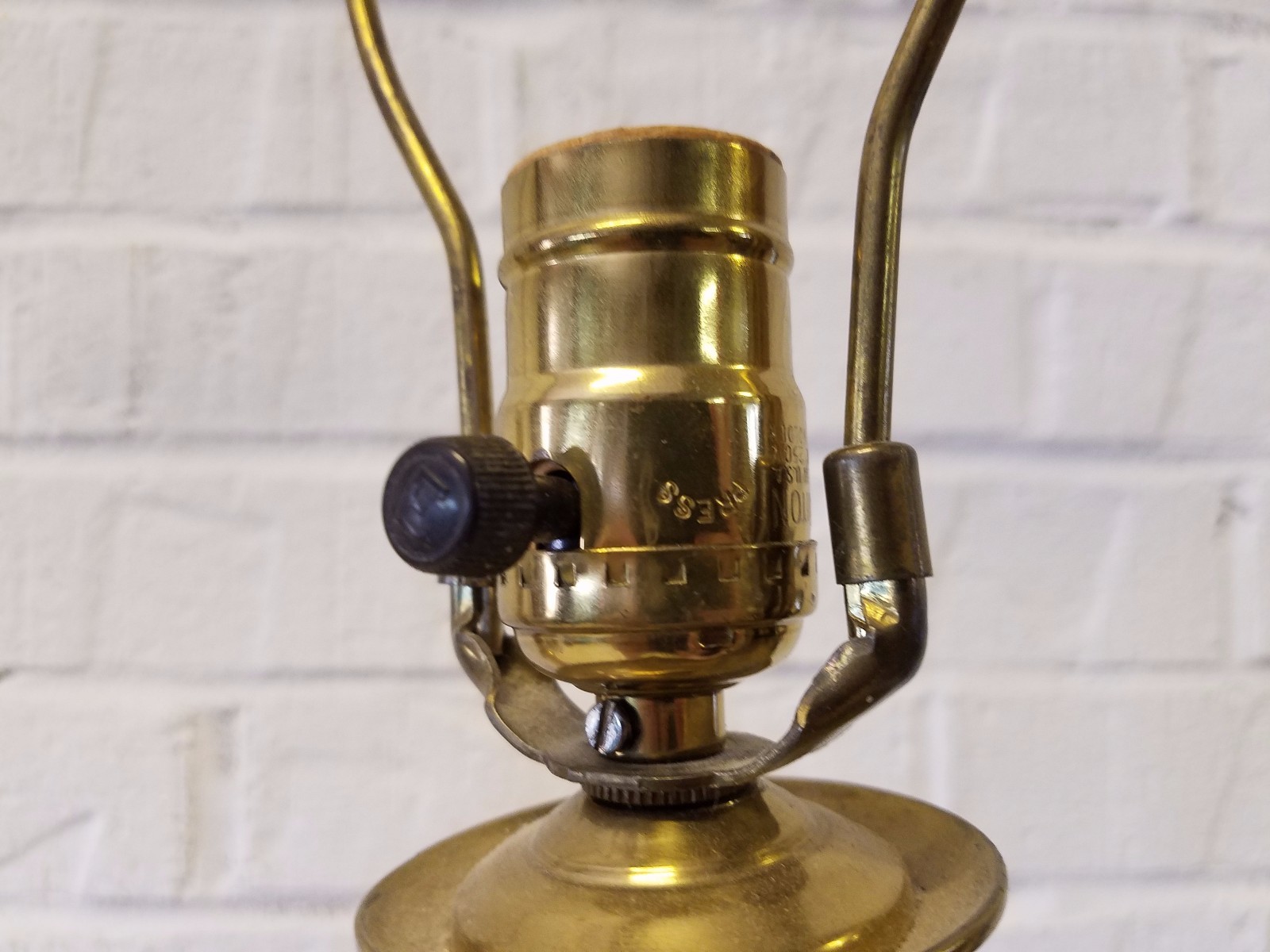 Vintage Porcelain and Brass Hand Painted Set of 2 Table Lamps with Floral Dec.