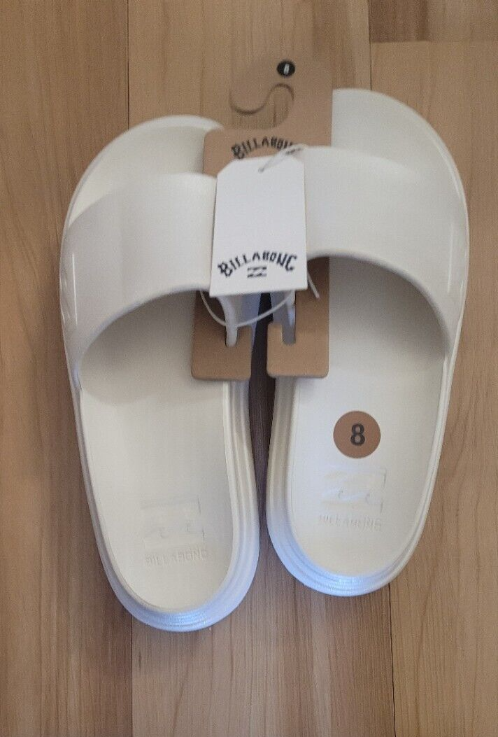 BILLABONG Women 8 Sandals Slides Shoes Flip Flops Platforms Slip Ons CREAM NEW
