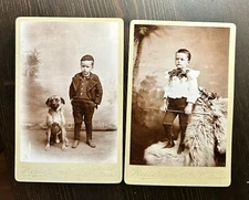 TENNESSEE BOY WITH DOG, WITH WALKING STICK KNOXVILLE PHOTOGRAPHER LOT OF 2 PHOTO