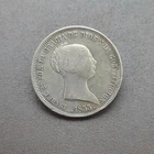 1855 ISABEL II 20 REALES COIN, MADRID. SILVER, ORIGINAL%1