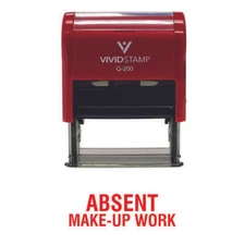 Absent Make-Up Work Teacher Self Inking Rubber Stamp
